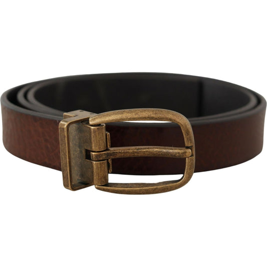 Elegant Leather Belt with Metal Buckle