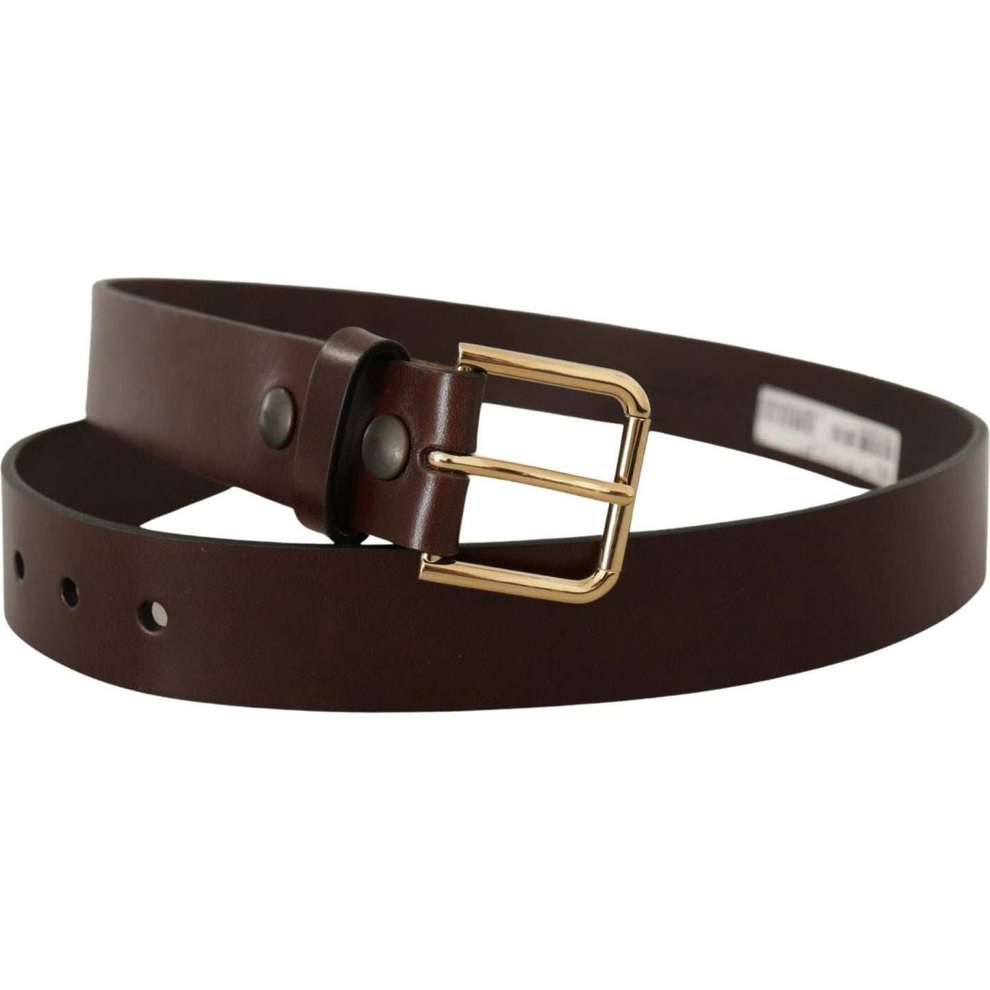 Elegant Black Leather Belt with Metal Buckle