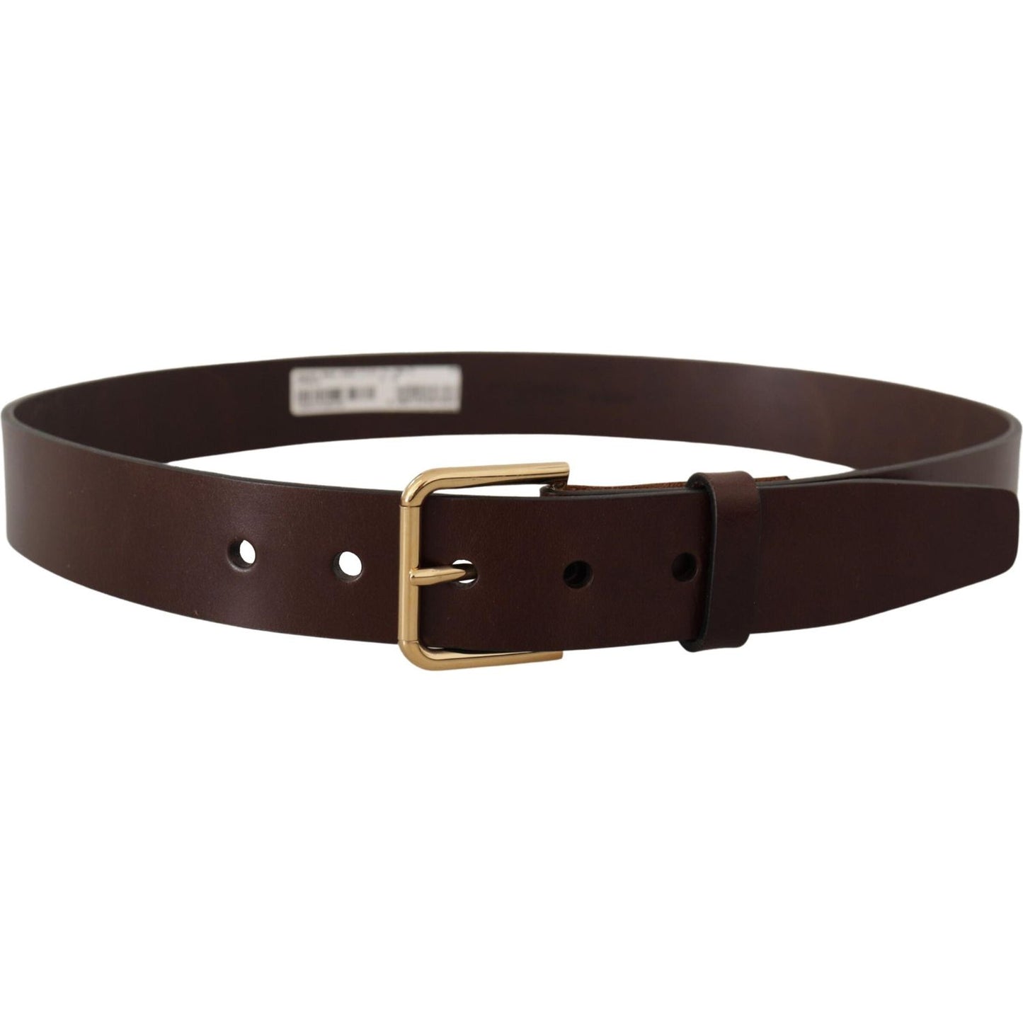 Elegant Black Leather Belt with Metal Buckle