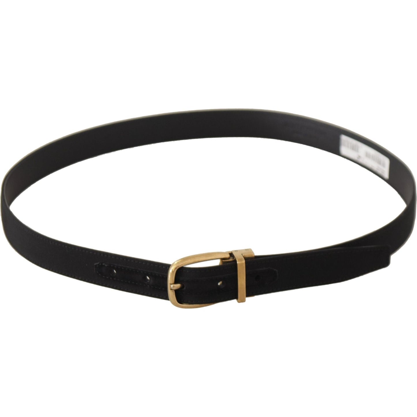 Elegant Black Canvas-Leather Men's Belt