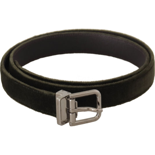 Dolce & Gabbana Elegant Velvet Leather Green Belt Dolce & Gabbana