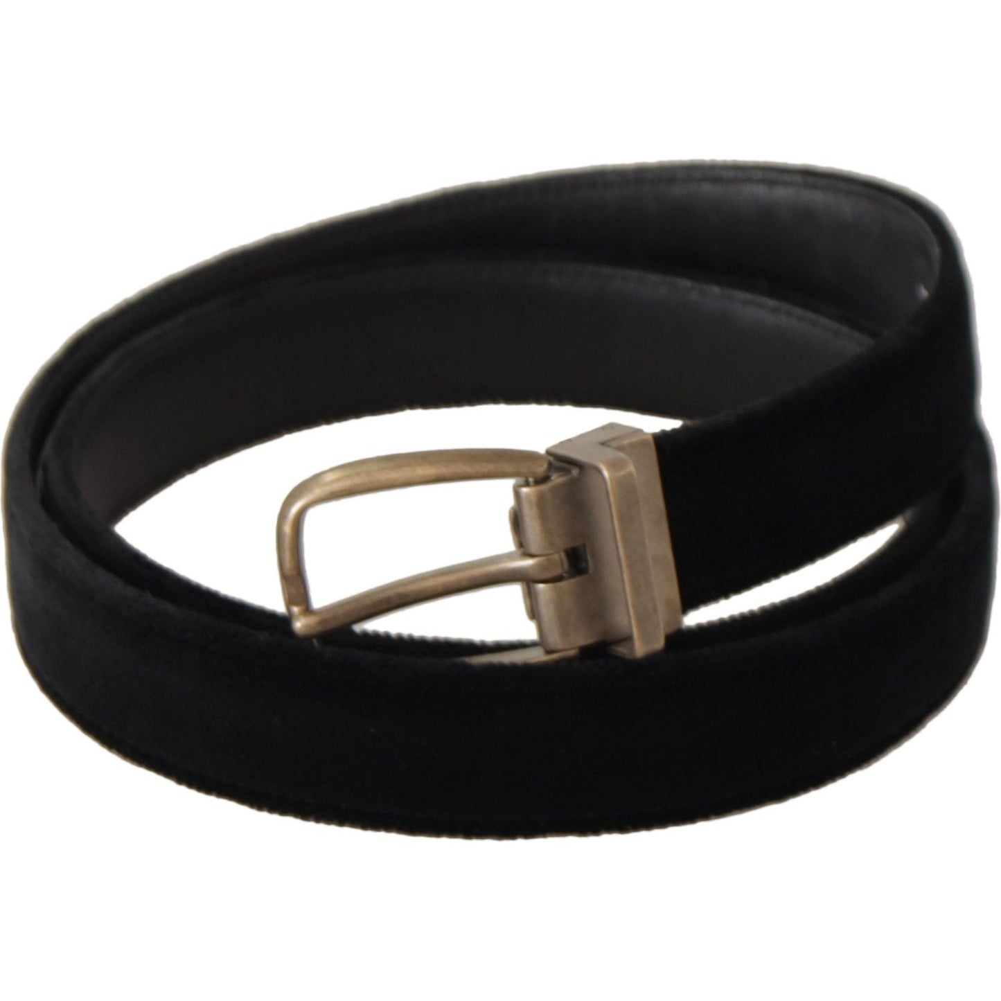 Elegant Black Leather Designer Belt