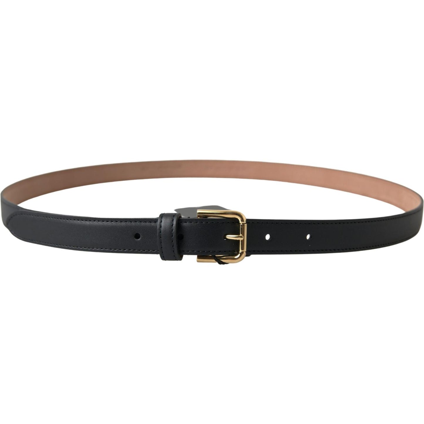 Elegant Italian Leather Belt with Metal Buckle