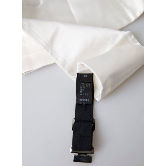 Elegant White Silk Cummerbund