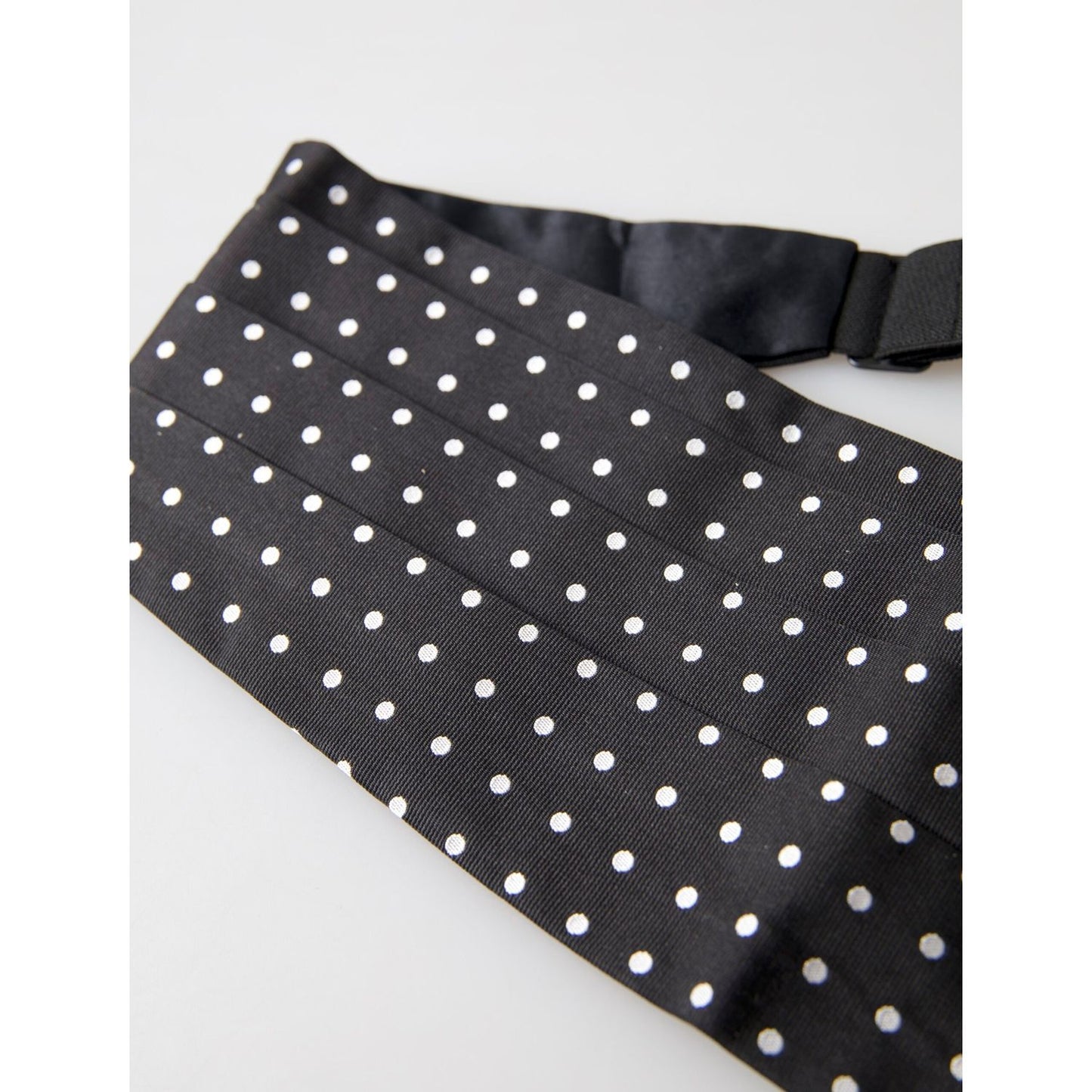 Elegant Silk Black & White Polka Dot Cummerbund