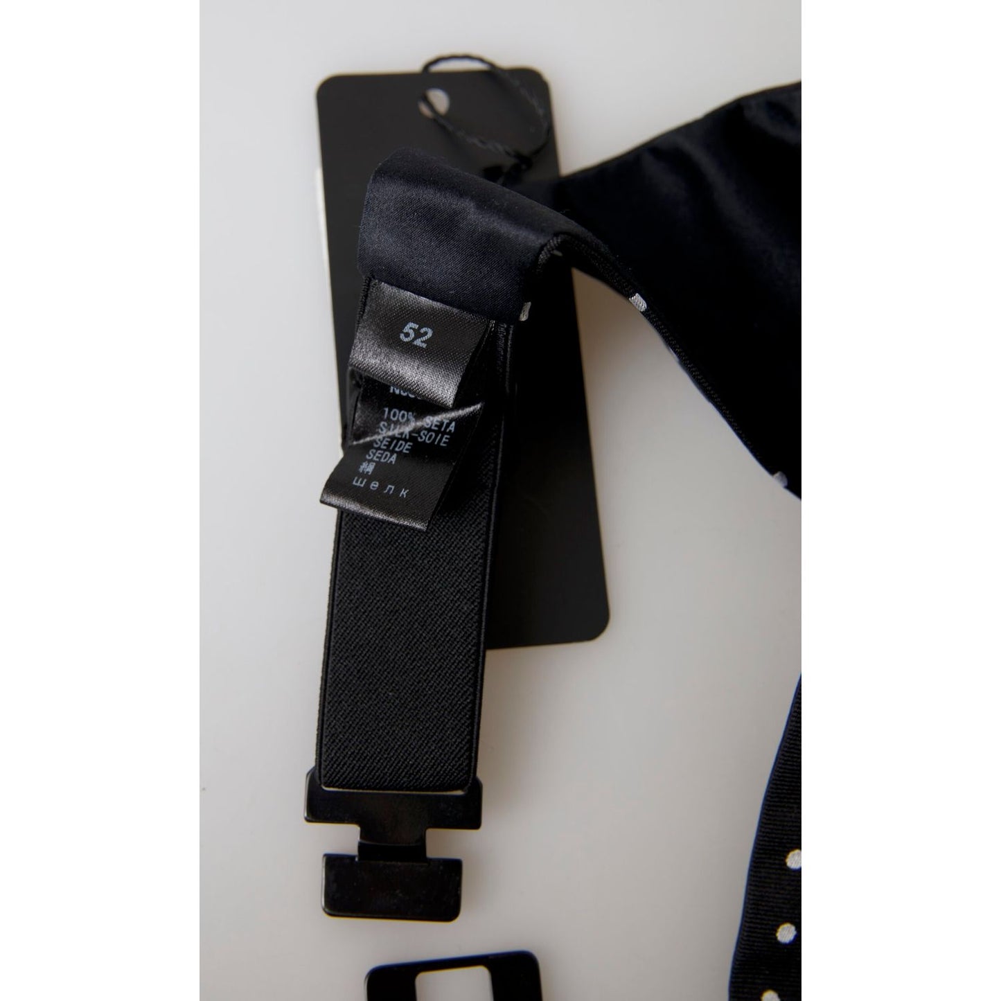 Dolce & Gabbana Black Silk Polka Waist Tuxedo Belt Cummerbund