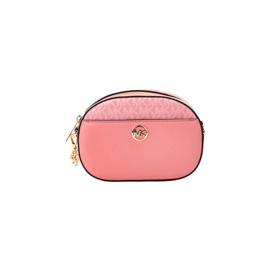 Jet Set Glam Tea Rose Leather Oval Crossbody Handbag Purse