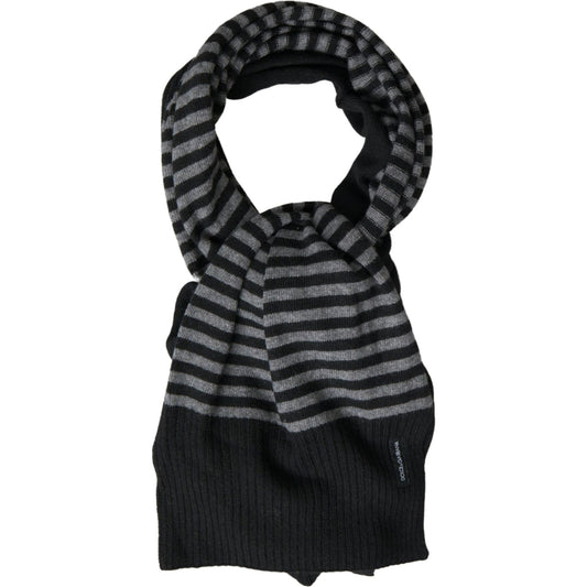 Elegant Striped Wool Blend Men's Scarf