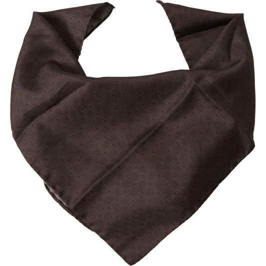 Elegant Silk Men's Square Scarf in Rich Brown