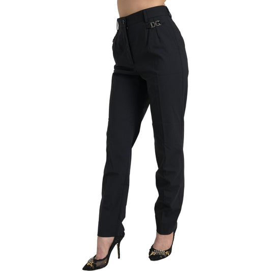 Elegant High-Waist Tapered Wool Pants