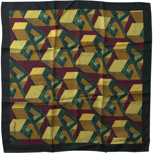 Elegant Multicolor Silk Men's Square Scarf