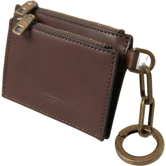 Elegant Brown Leather Coin Purse Wallet