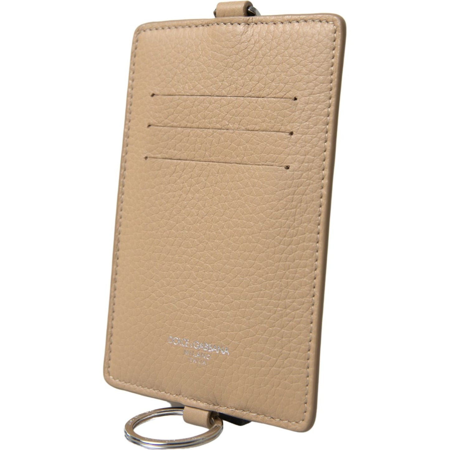 Elegant Beige Leather Cardholder Wallet