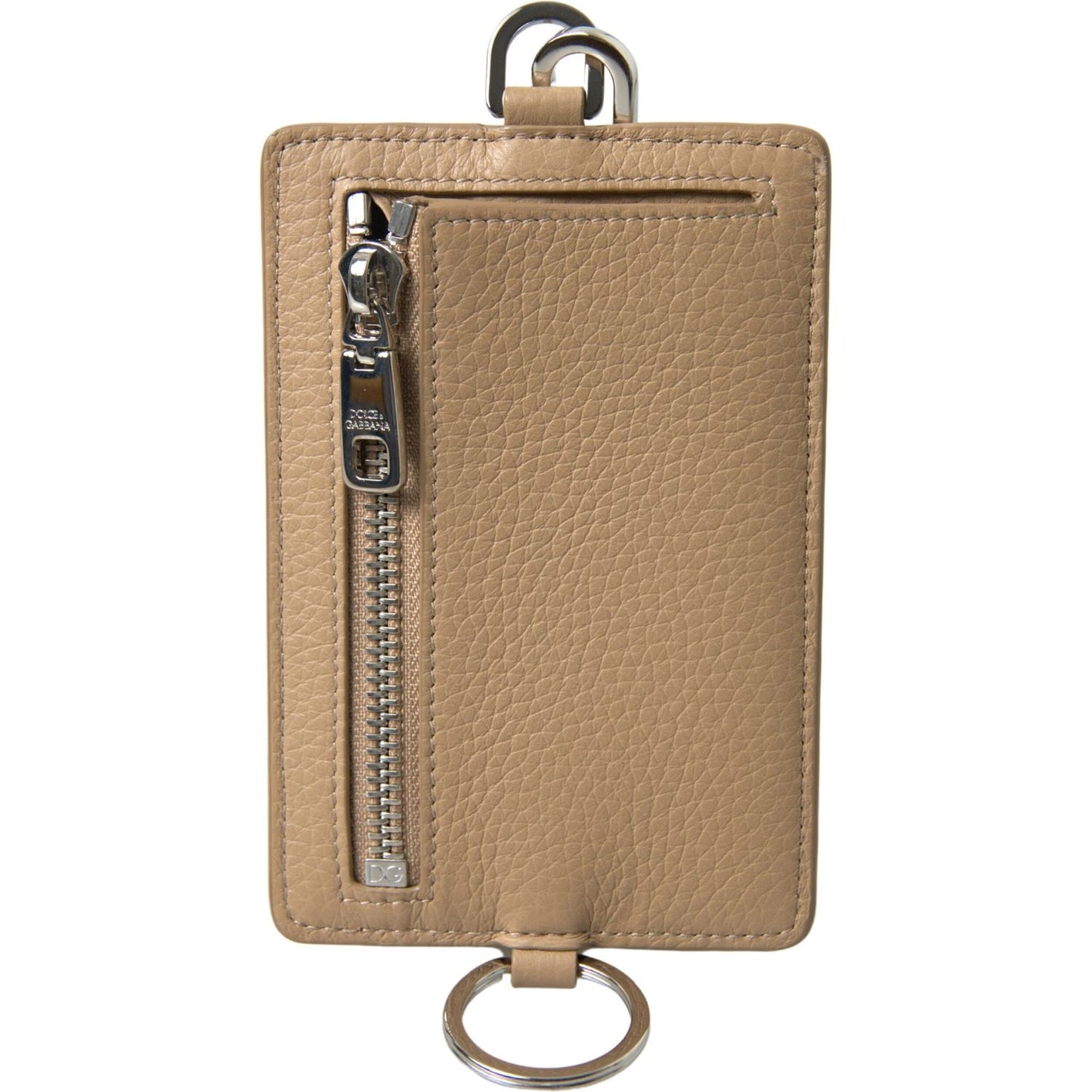 Elegant Beige Leather Cardholder Wallet