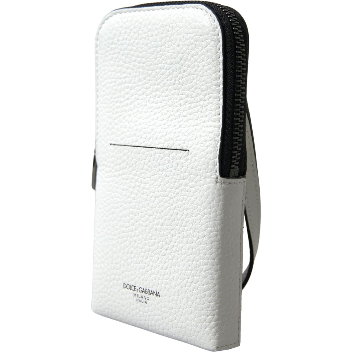 Elegant White Leather Phone Crossbody Bag