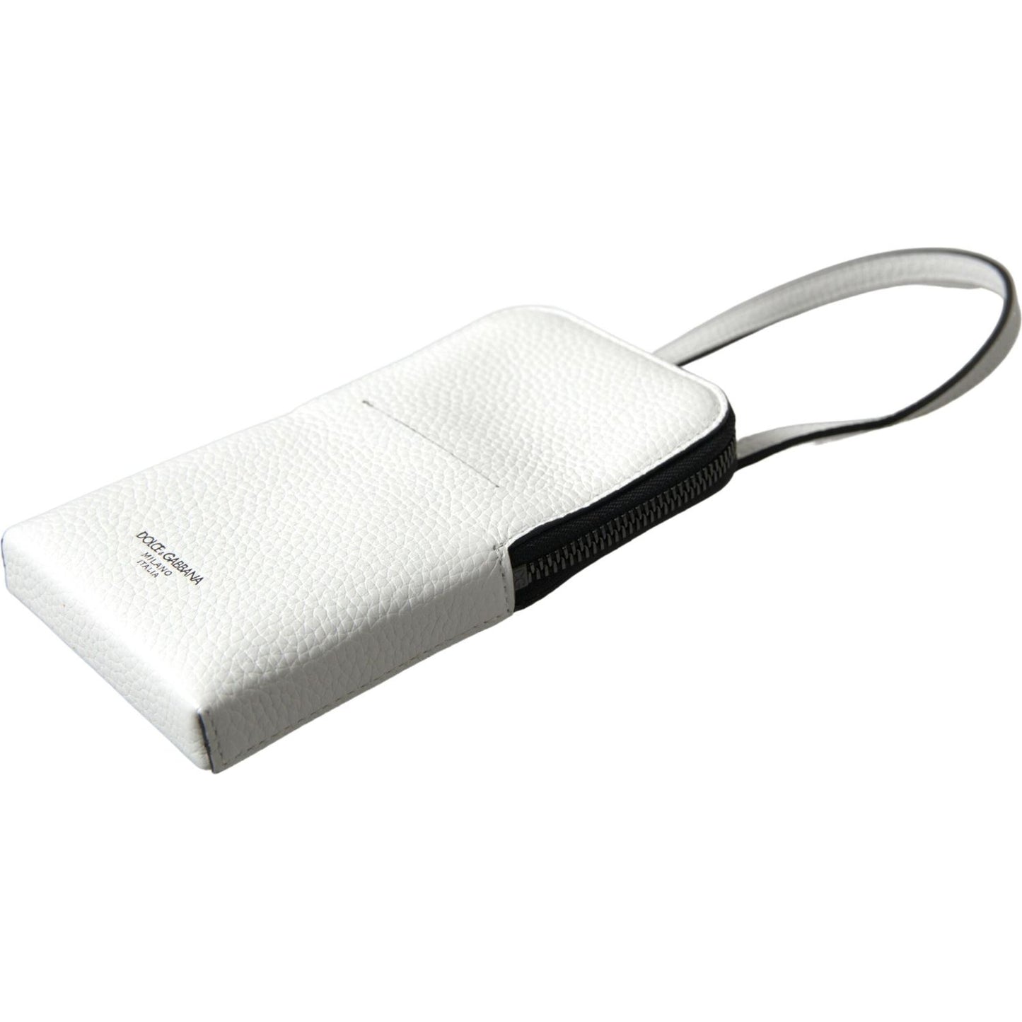 Elegant White Leather Phone Crossbody Bag