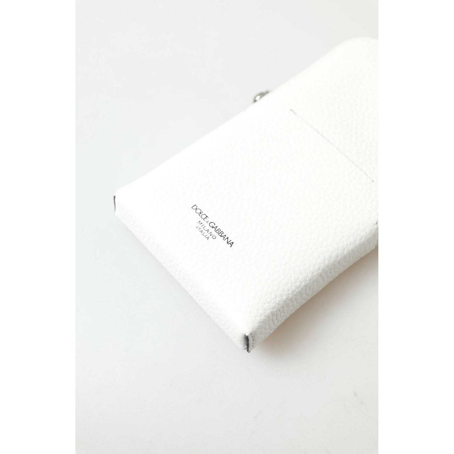 Elegant White Leather Phone Crossbody Bag