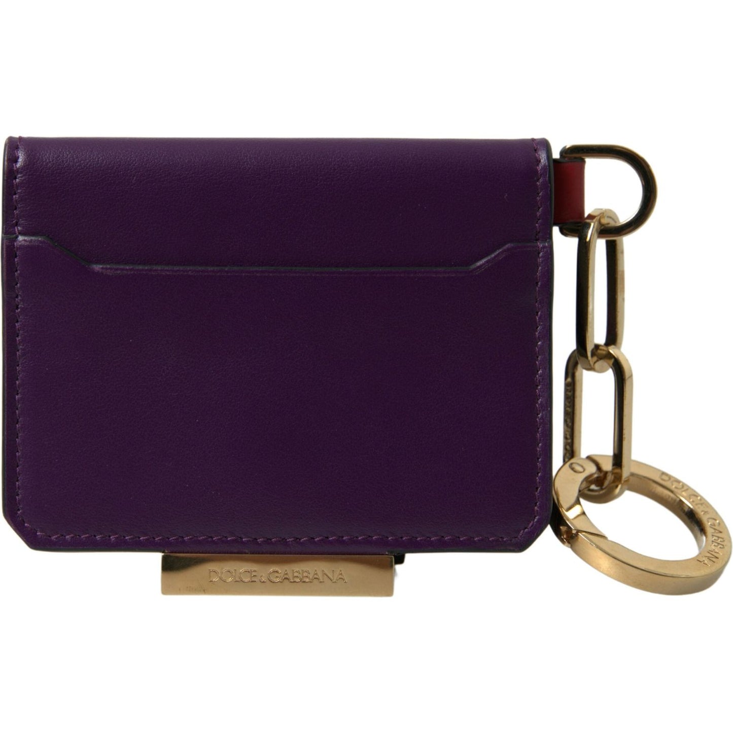 Purple Leather French Flap Wallet