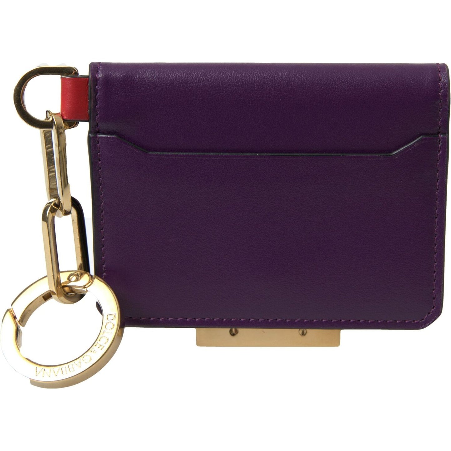 Purple Leather French Flap Wallet