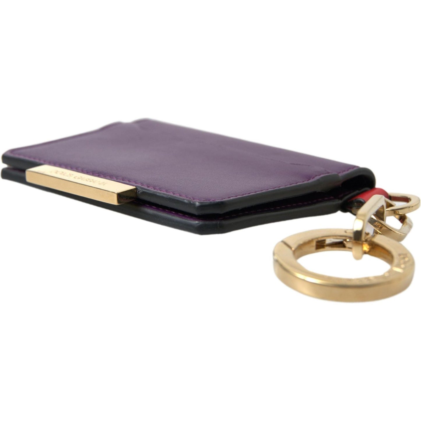 Purple Leather French Flap Wallet