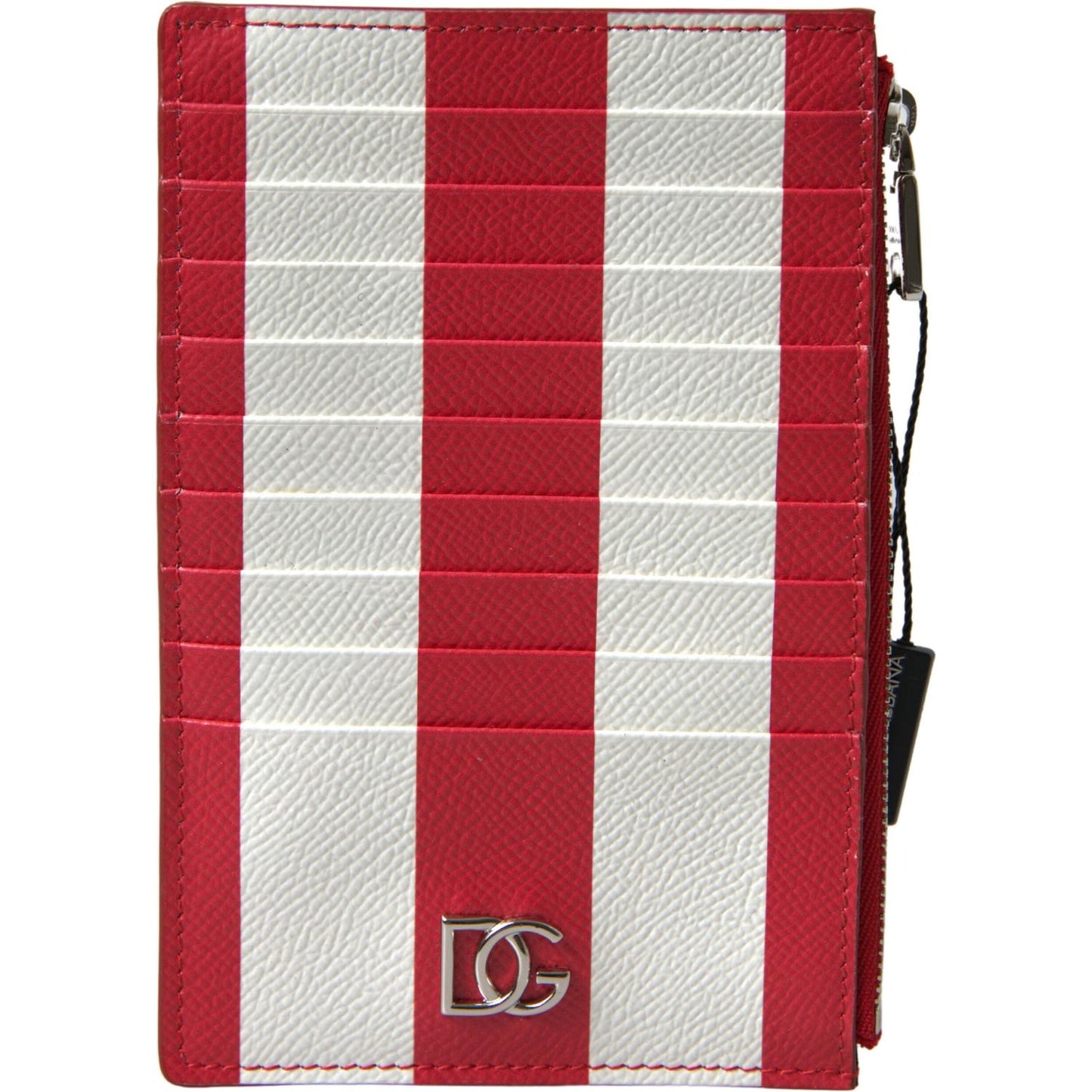 Elegant Striped Leather Card Holder