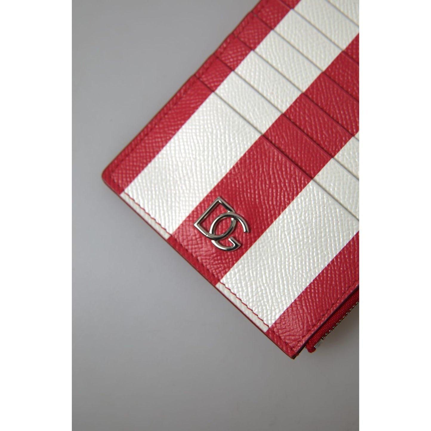 Elegant Striped Leather Card Holder