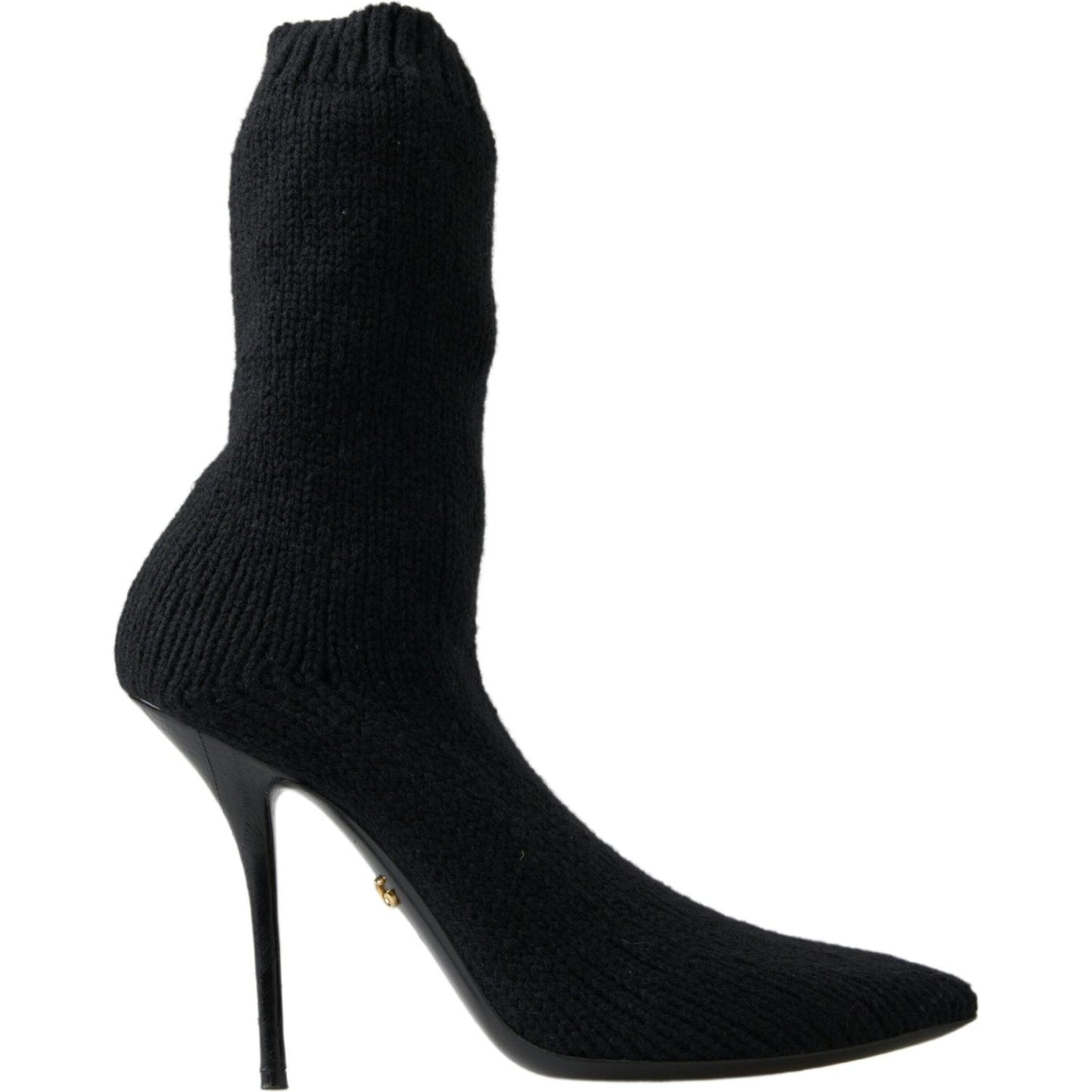 Elegant Black Viscose Mid-Calf Boots