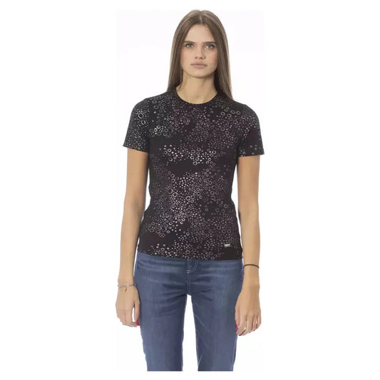 Baldinini Trend Elegant Monogram Patterned Crew Neck Tee Baldinini Trend