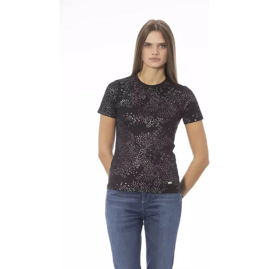 Baldinini Trend Elegant Monogram Patterned Crew Neck Tee Baldinini Trend