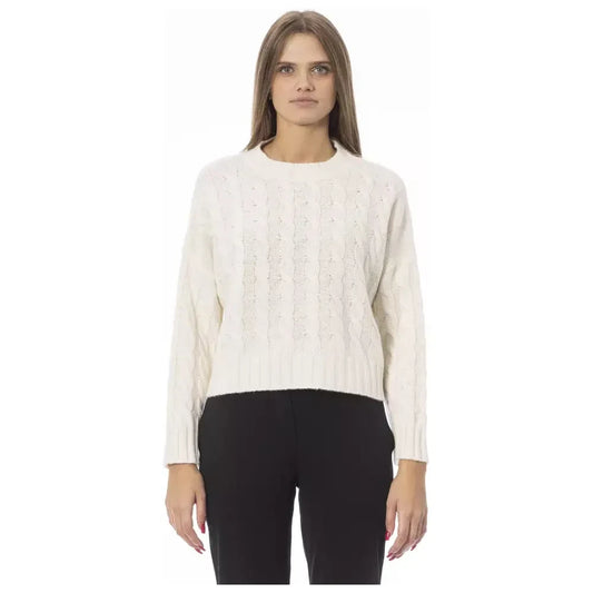 Baldinini Trend Beige Crew Neck Cozy Knit Sweater Baldinini Trend