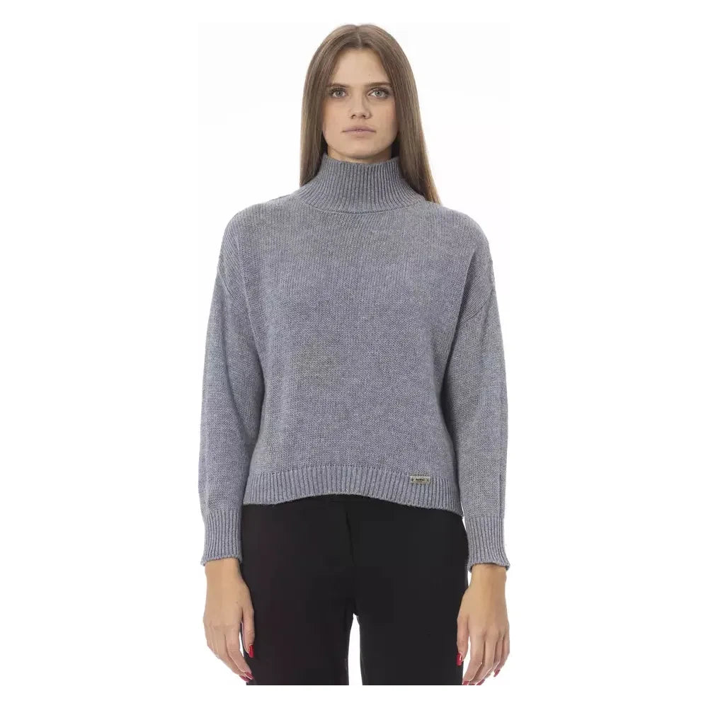 Volcanic Charm Gray Neck Sweater