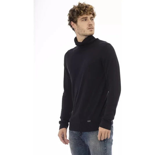 Baldinini Trend Elegant Blue Modal-Cashmere Sweater for Men Baldinini Trend