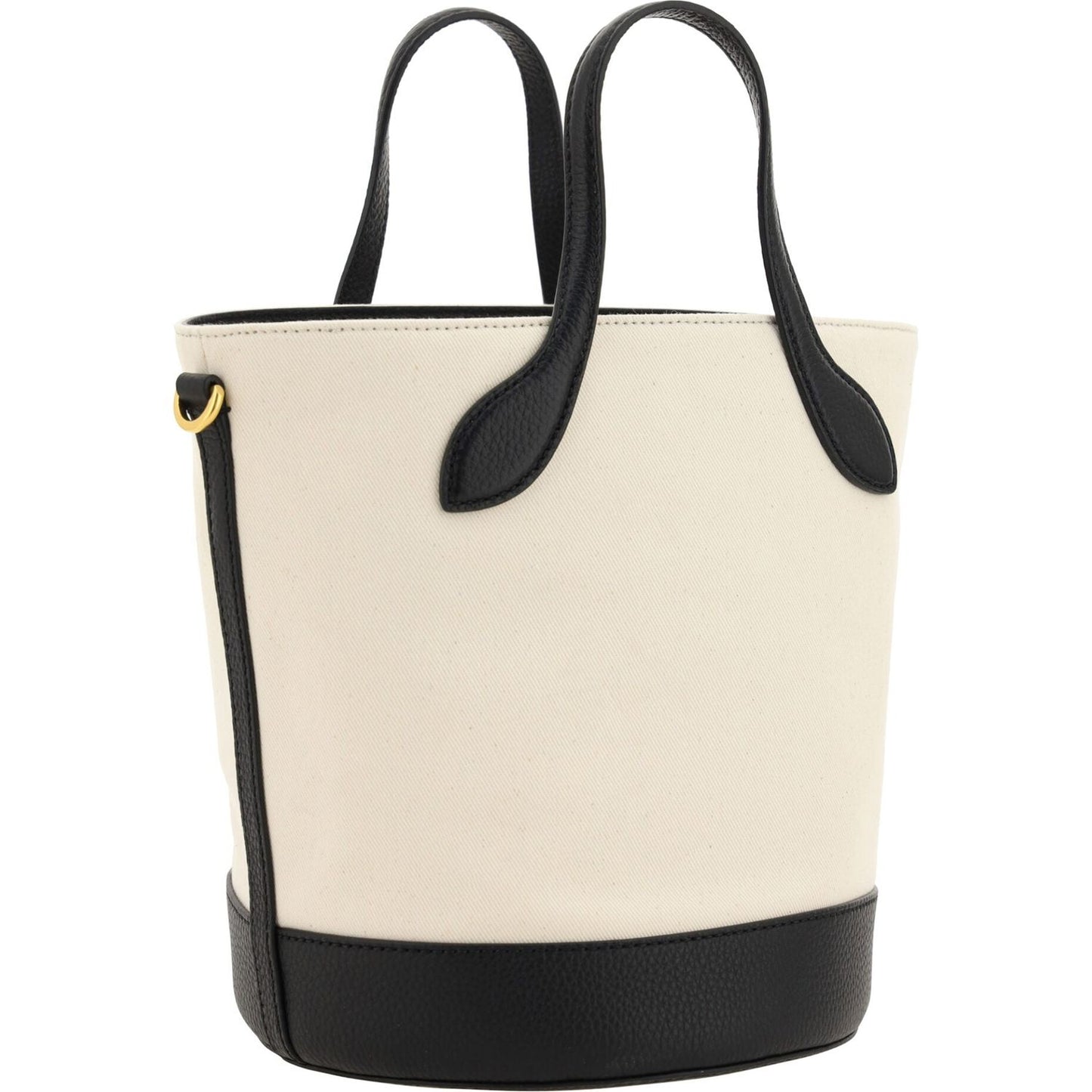 Elegant Monogram Bucket Bag in Black & White