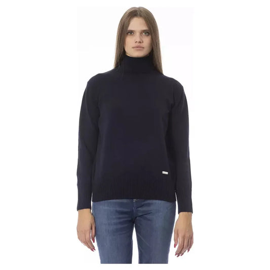 Elegant Blue Turtleneck Sweater