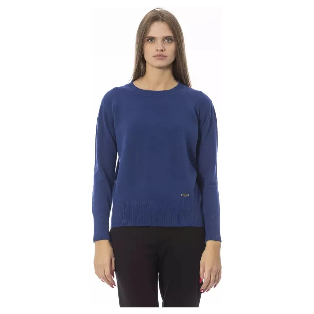 Elegant Crew Neck Sweater in Luxe Wool-Cashmere Blend