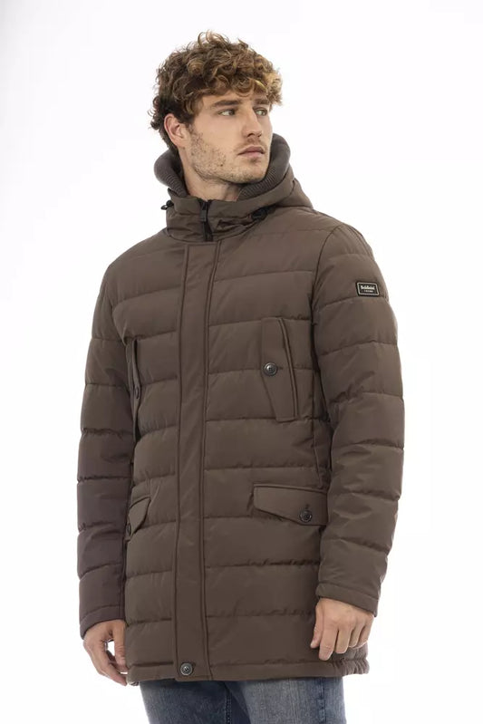 Baldinini Trend Brown Polyester Men Jacket Baldinini Trend