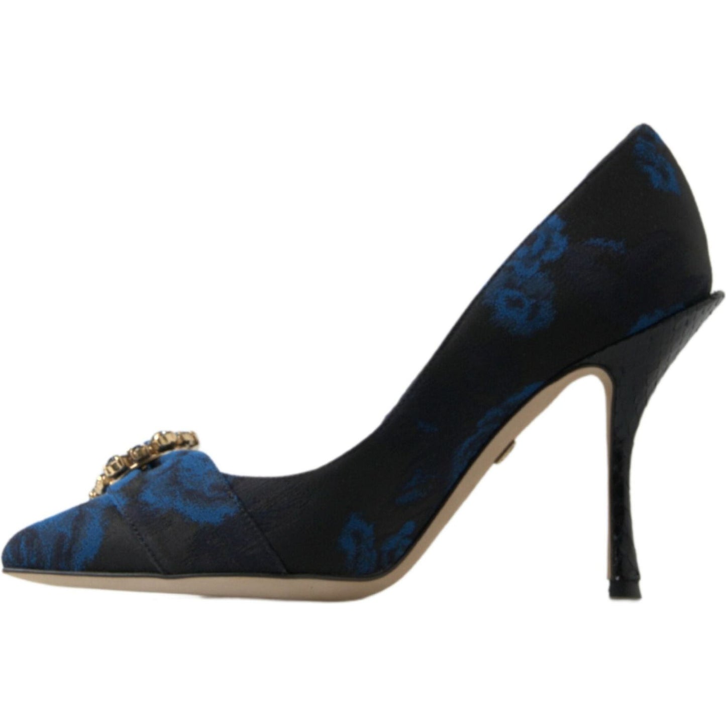 Elegant Blue Crystal Embellished Pumps