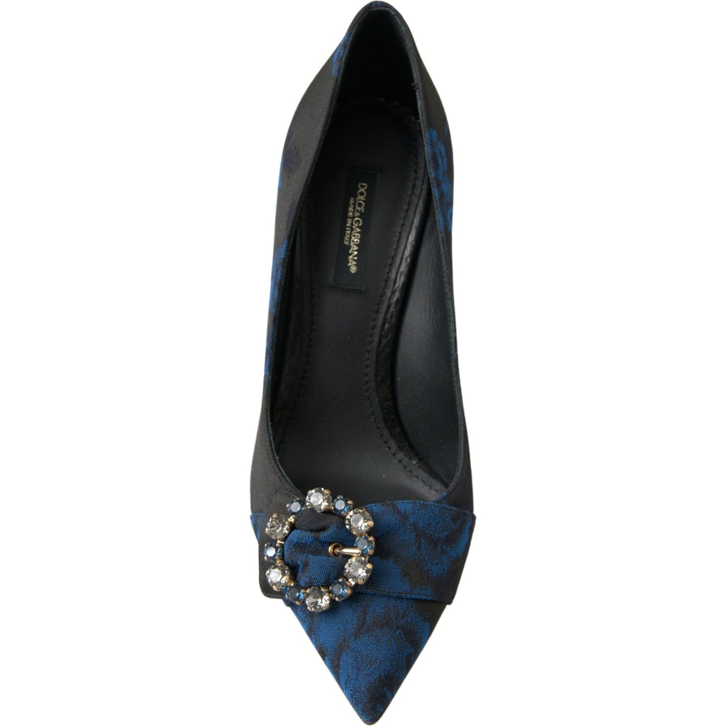 Elegant Blue Crystal Embellished Pumps