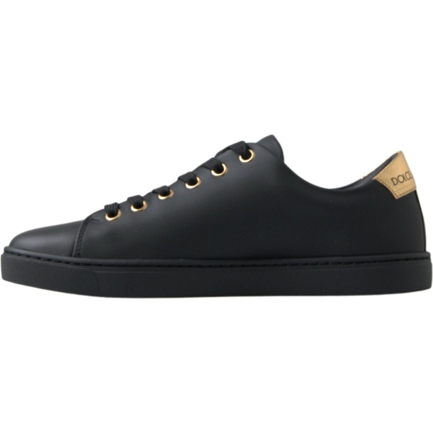 Black Gold Leather Classic Sneakers