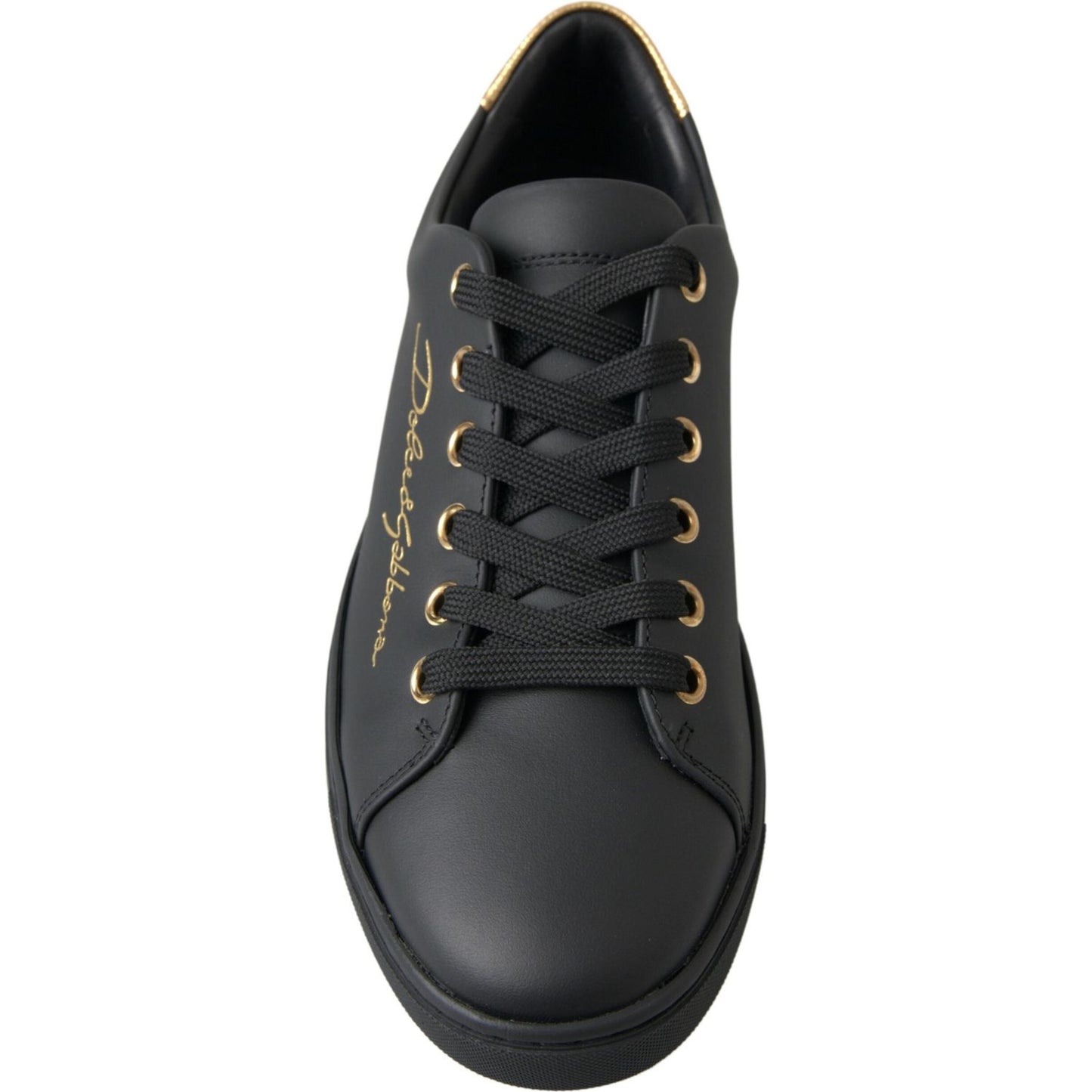 Black Gold Leather Classic Sneakers