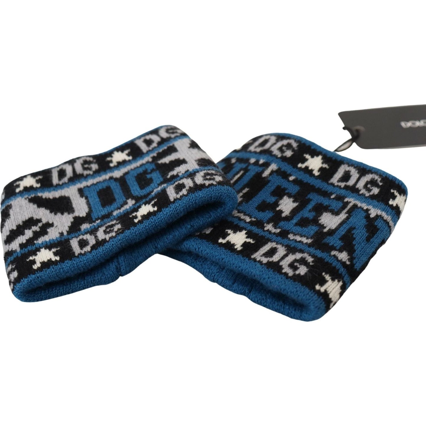 Exclusive Blue Cashmere-Wool Blend Wrist Wrap