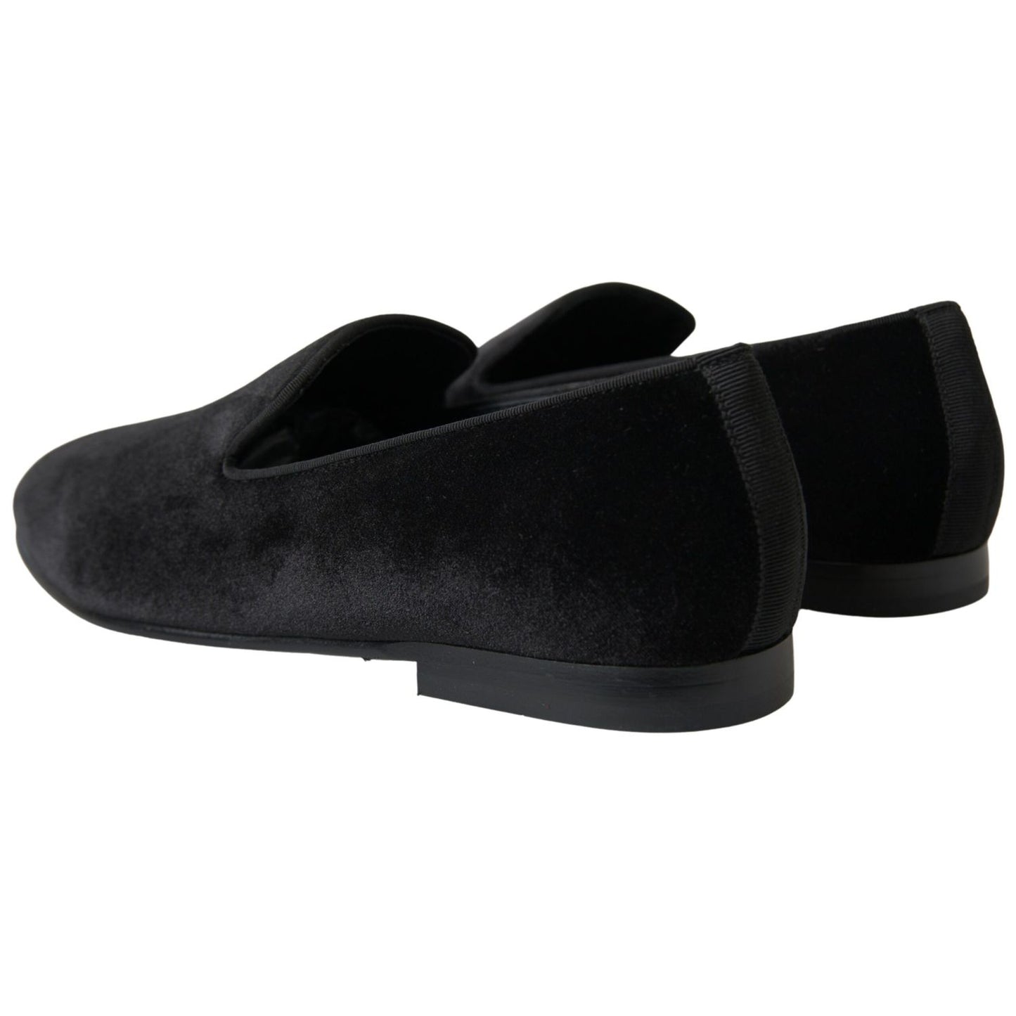 Dolce & Gabbana Black Velvet Loafers Formal Shoes