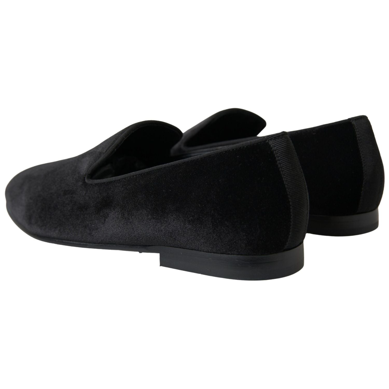 Dolce & Gabbana Black Velvet Loafers Formal Shoes