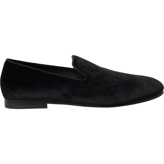 Elegant Velvet Black Loafers for Men