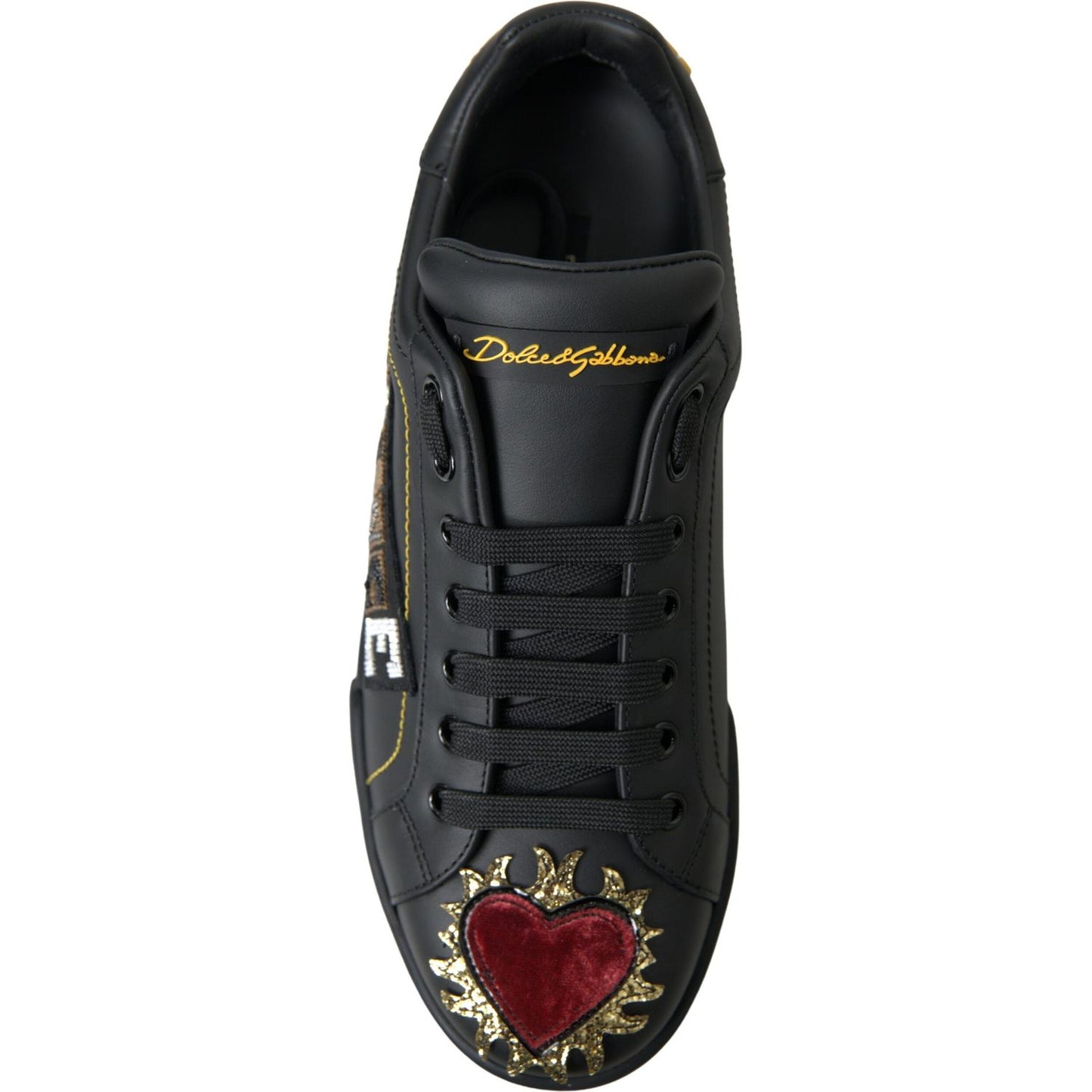 Elegant Portofino Leather Sneakers - Black Multicolor