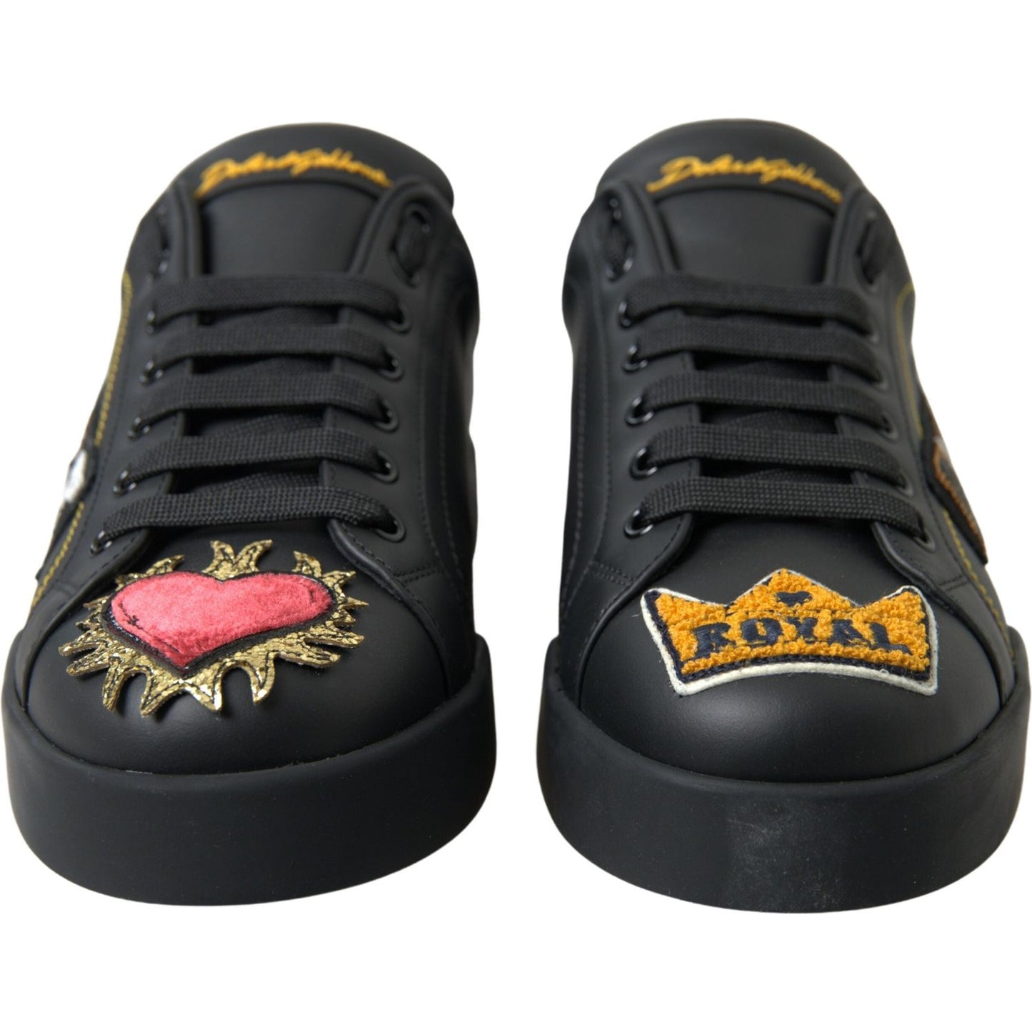 Elegant Portofino Leather Sneakers - Black Multicolor