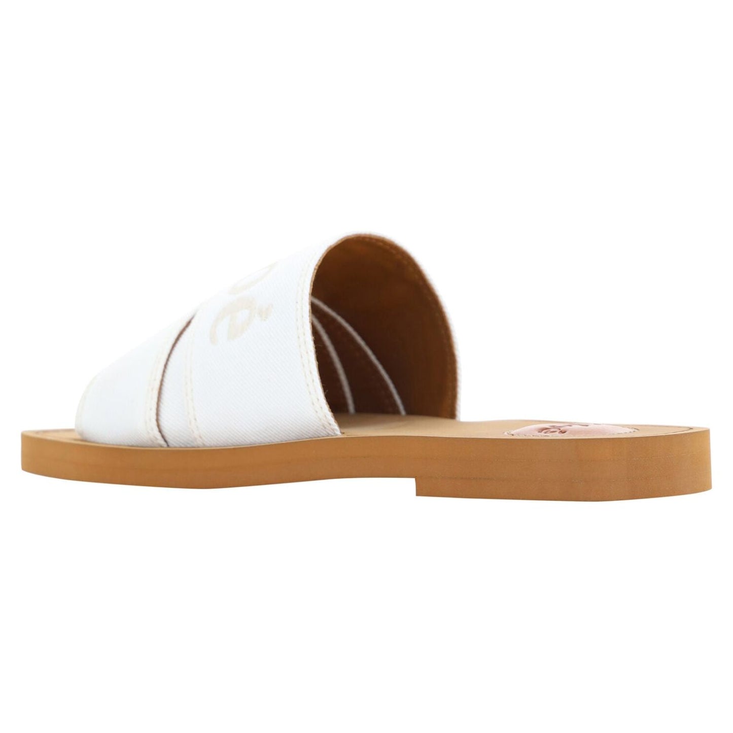 Elegant White Cotton Slide Sandals