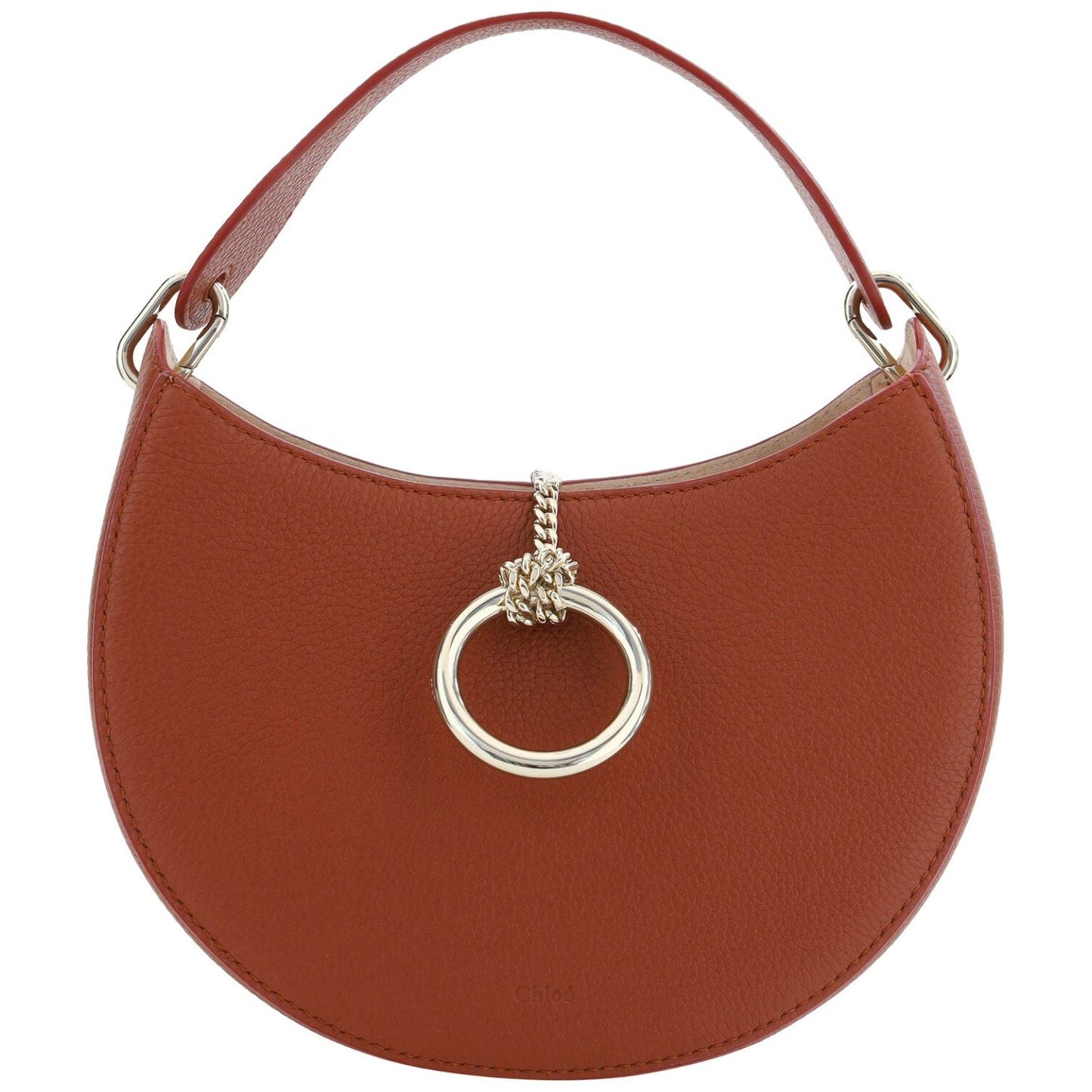 Sepia Brown Small Arlène Leather Shoulder Bag