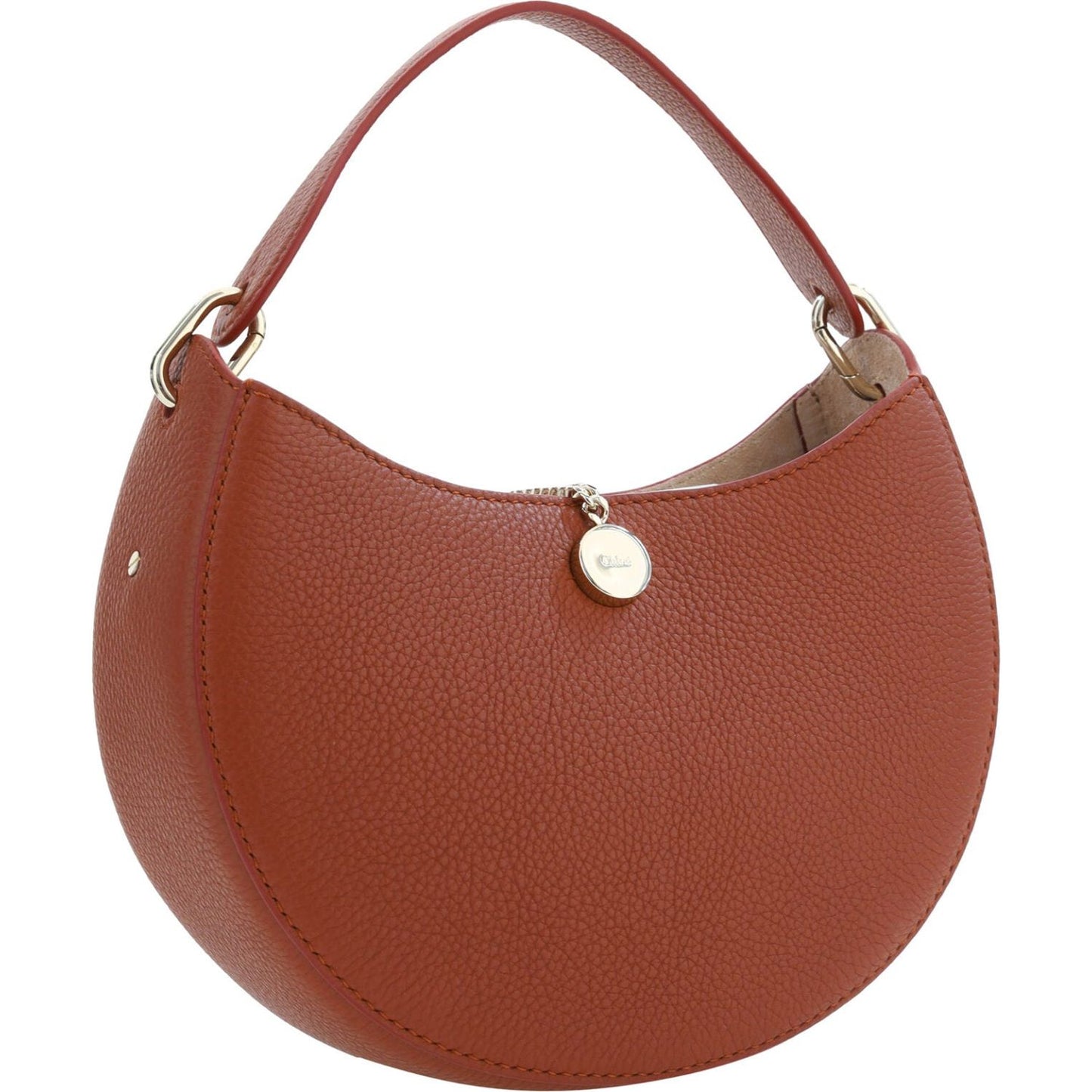 Sepia Brown Small Arlène Leather Shoulder Bag