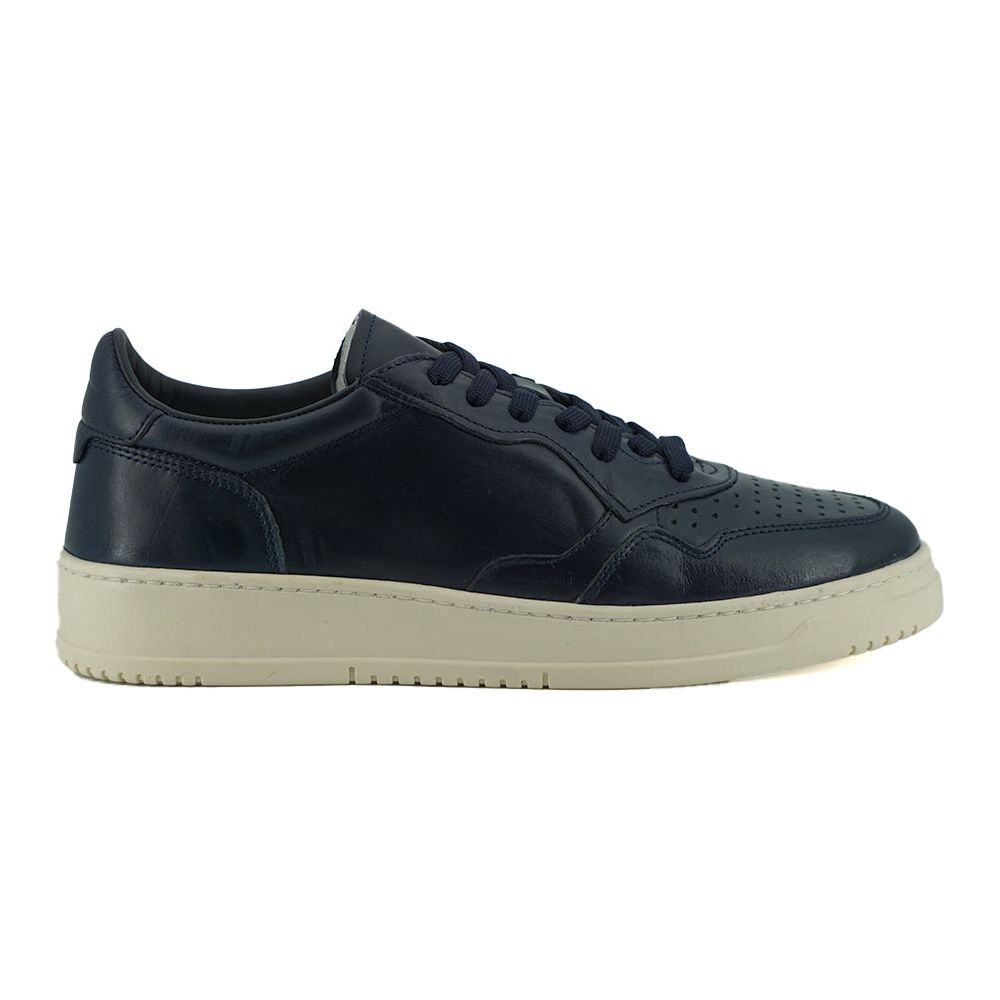 Elegant Navy Blue Leather Sneakers